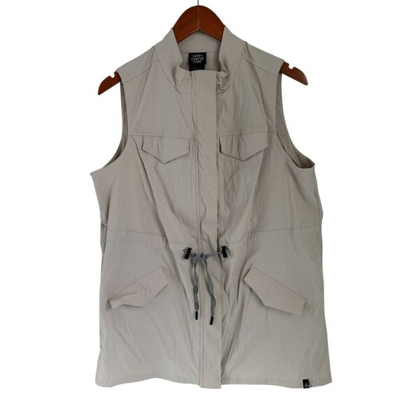 TORRID Happy Camper Stretch Woven Light Weight Active Vest Beige Size Large/12 - Picture 2 of 13